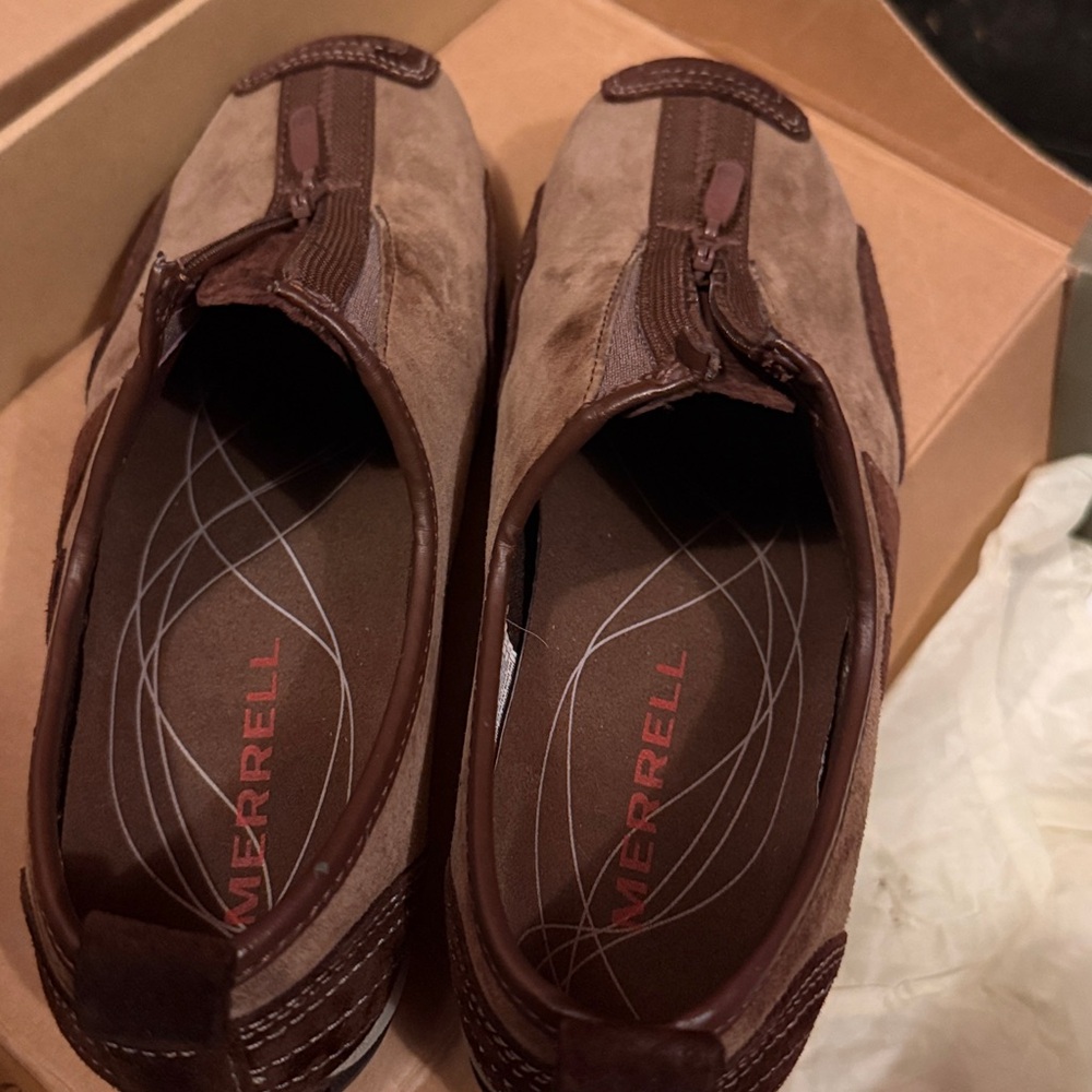 Merrell Tan and Brown Slip-On Shoes